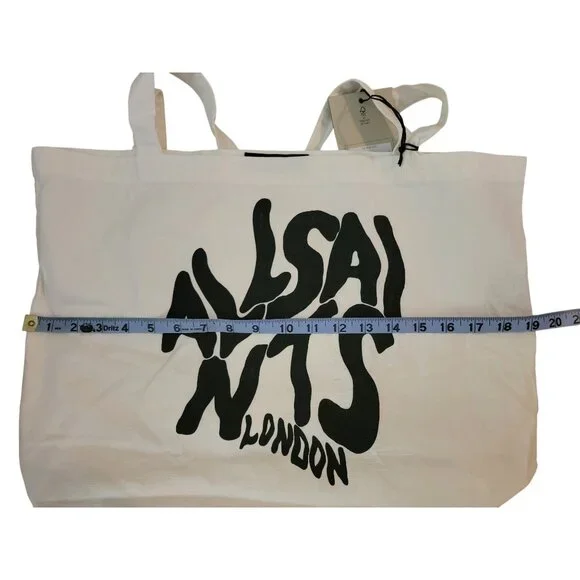 AllSaints London White Canvas Orlando Tote Bag - Picture 4 of 7